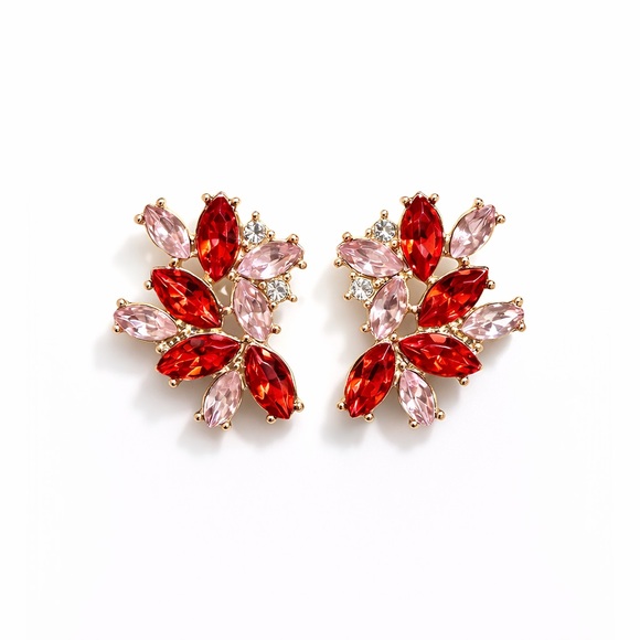 Anthropologie Jewelry - ⚜️ Elegant Red and Pink Gemstone Earrings 🧚🏻‍♀️🌷
